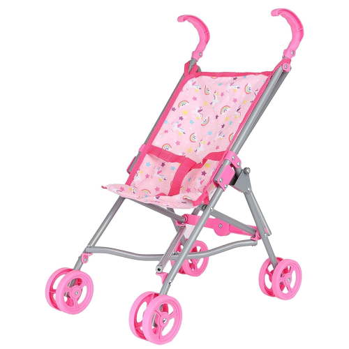 Dream Collection, Doll Stroller - Metal Fold Up and Down Umbrella Stroller for Realistic Pretend Play, Pink - 23”