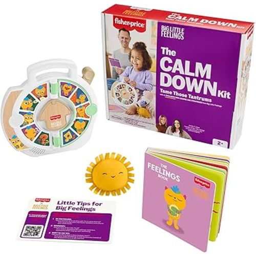 Fisher-Price Toddler Toys Big Little Feelings Calm Down Kit, 4-Piece Set of Activities & Parenting Tips for Social Emotional Development Kids Ages 2+ Years