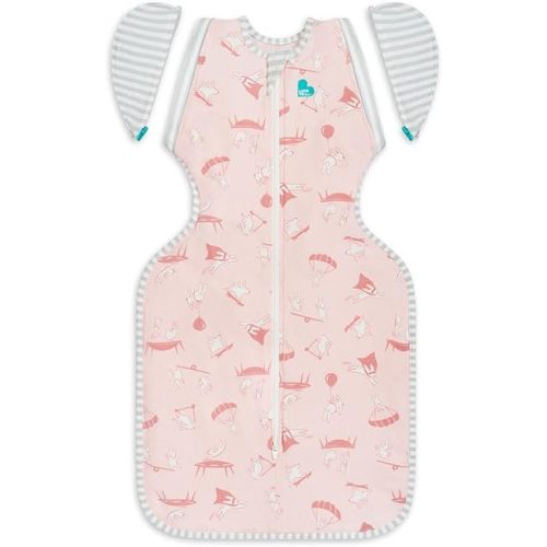 Love to Dream Swaddle Up Transition Swaddle, Patented Zip-Off Wings, Gently Help Baby Transition from Being Swaddled to Arms Free When Showing Signs of Rolling, Lite 0.2 TOG, 19-24 lbs, Pink