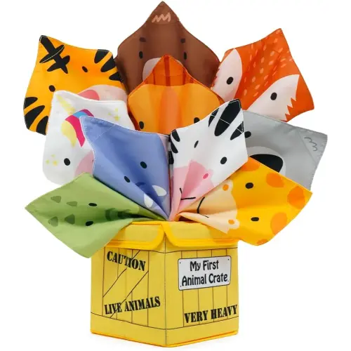 Urban Kiddy™ Sensory Baby Toy Box with Safari Scarves