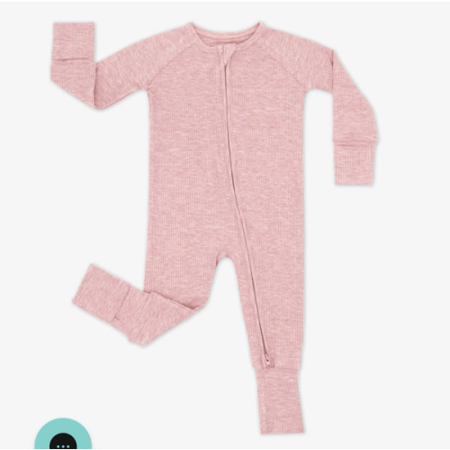 Heather Mauve Ribbed Zippy - Little Sleepies