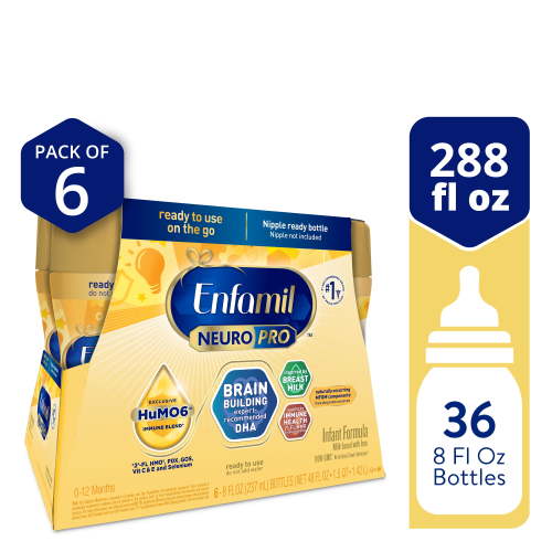 Enfamil NeuroPro Liquid Baby Formula, Brain Support, 8 ​fl oz, 6 Count