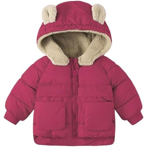 TUONROAD Baby Girls Coats for 6 Months-5 Years Toddlers Boy Winter Jacket Warm Bear Hooded Outdoor Coats Size 5