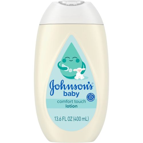 Johnson's Baby Comfort Touch Newborn Baby Face & Body Lotion, Silky Moisturizing Lotion, Baby Essentials, Hypoallergenic, No added Parabens &Dyes,13.6 fl. oz