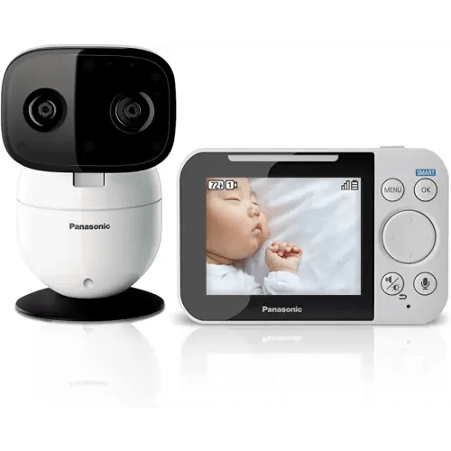 Panasonic Baby Monitor with Camera and Audio, 3.5” Color Video Baby Monitor, Extra Long Range, Secure Connection, 2-Way Talk, Soothing Sounds, Remote Pan, Tilt, Zoom,1 Camera, KX-HN4001W (White/Black)