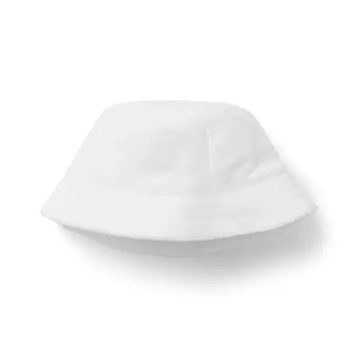 Girl White Terry Bucket Hat by Janie and Jack