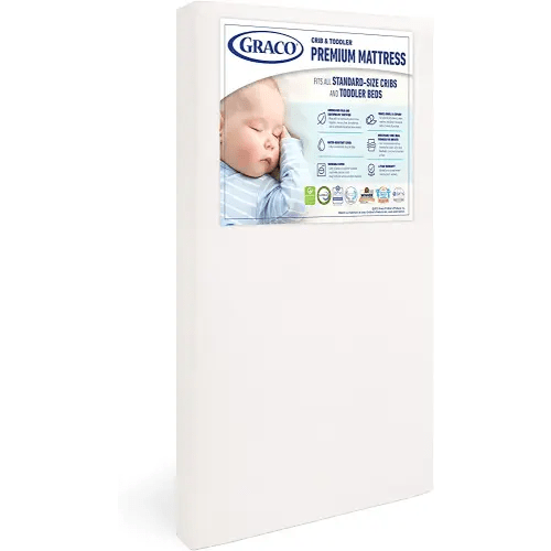 Graco Premium Crib & Toddler Mattress – GREENGUARD Gold Certified & CertiPUR-US Certified, Fits All Standard Crib & Toddler Beds, Waterproof Sleep Surface, Machine-Washable Outer Cover for Easy Care