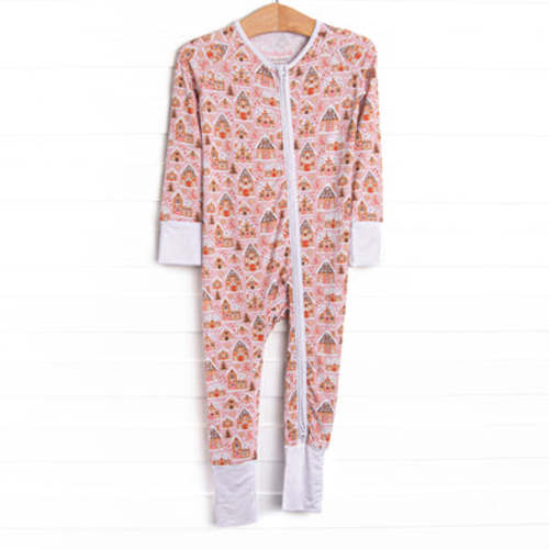 Gingerbread Village Bamboo Zippy Pajama, Pink – Stitchy Fish