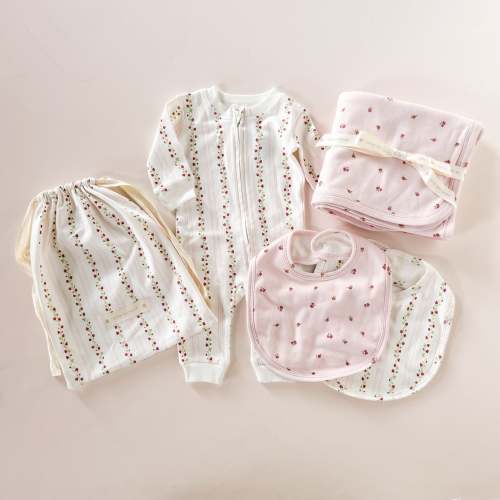 Layette Gift Set - Strawberry and Rose