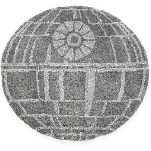 Jay Franco Star Wars Death Star Plush Grey Fluffy Accent Rug - 3 x 3 ft Area Rug for Kids Bedroom or Living Room Decor