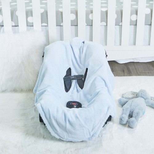 EVERYDAY KIDS Blue Baby Car Seat Blanket for Baby and Toddler Boys Baby Swaddle Wrap Blanket for Interior Car Seat