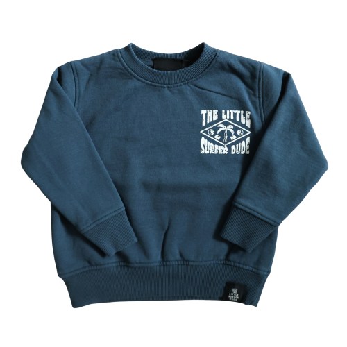 Navy Blue Little Surfer Dude Crewneck