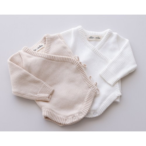 Newborn Outfit, Knitted Heirloom Baby Announcement Outfit, Knitted Baby Romper, Baby Knit in TAN