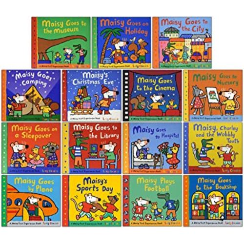 Maisy Mouse First Experience 15 Books Pack Collection Set by Lucy Cousins (Bookshop, Football, Sports Day, Plane, Hospital, Library, Sleepover, Nursery & MORE!)