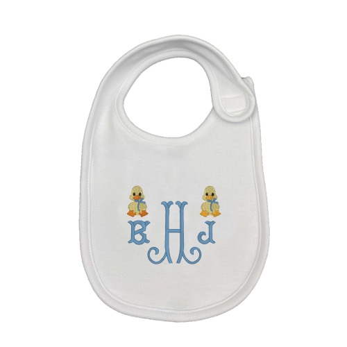 Mini Ducks Embroidered Bib