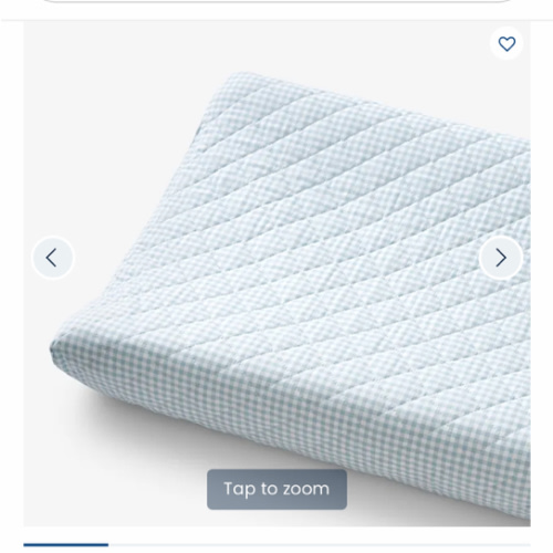 Ditsy Gingham Classic Cool Organic Cotton Percale Quilted Changing Pad Cover