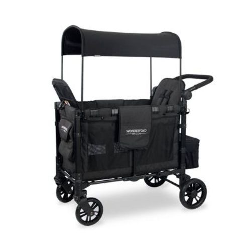 WONDERFOLD W2 Elite Double Folding Stroller Wagon - Black