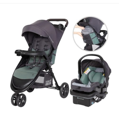 Baby Trend Sonar™ Cargo Travel System with EZ-Lift™ PLUS Car Seat | 3-Wheel Stroller and Car Seat Combo with Optimal Storage