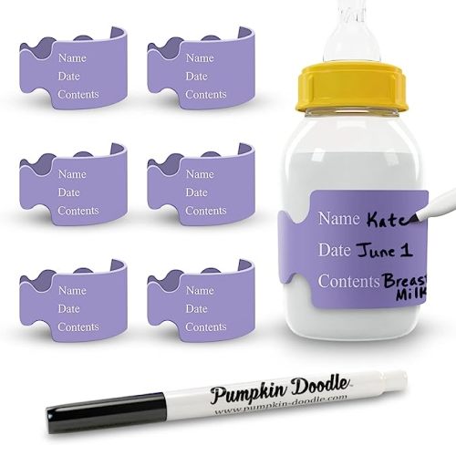 Pumpkin Doodle The Original Write and Reuse Baby Bottle Labels for Daycare