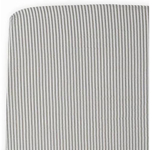 Little Unicorn Premium Crib Sheet | Breathable & Super-Soft Muslin Fabric (Grey Stripe)