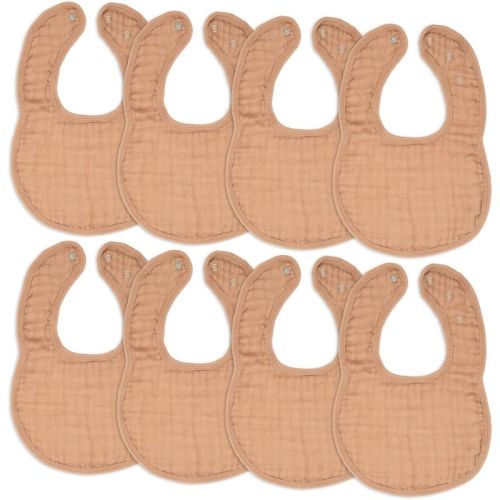 Muslin Cotton Baby Bibs, 8 Pack, Adjustable Size With Easy Snaps, Soft And Super Absorbent, Washable And Reusable - Pacific Blue