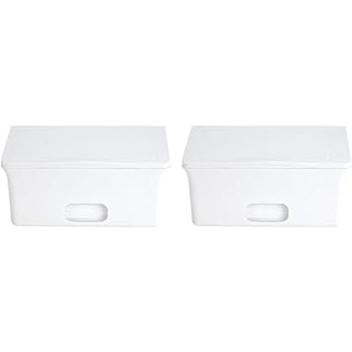 Ubbi Baby Wipes Dispenser | Baby Wipes Case | Baby Wipes Holder with Weighted Plate, Keeps Wipes Fresh and Non-Slip Rubber Feet, White (Pack of 2)