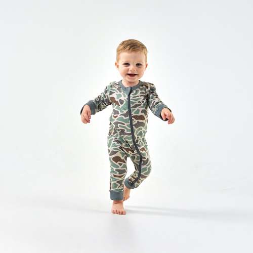 Retro Duck Camo Baby Zip Up | Hunting Infant Gift | BURLEBO