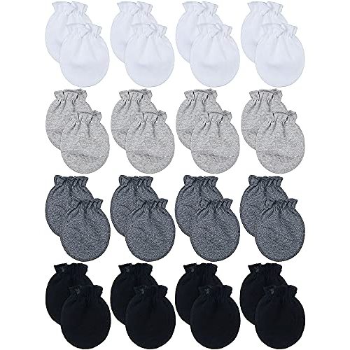 16 Pairs Newborn Baby Cotton Mittens No Scratch Gloves Unisex Newborn Mittens for baby Boys Girls 0-6 Months