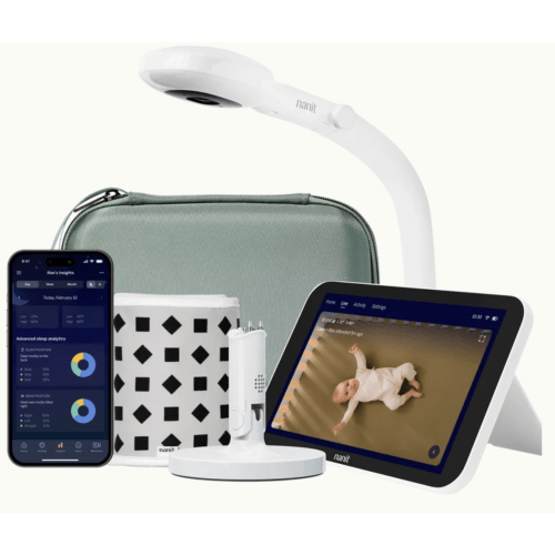 Nanit Baby Monitor The Best Sellers Bundle | including floor stand, the Home 8" Display, Flex Stand, and Travel Case, for easy monitoring at home or on the go | Green