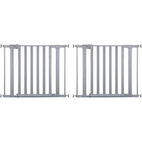 Safety 1st Walk Through Baby Gate with Door, Adjustable Pressure Mount Lift, Dog Gates, Fits 29"-38" Wide, 2-Pack, Silver