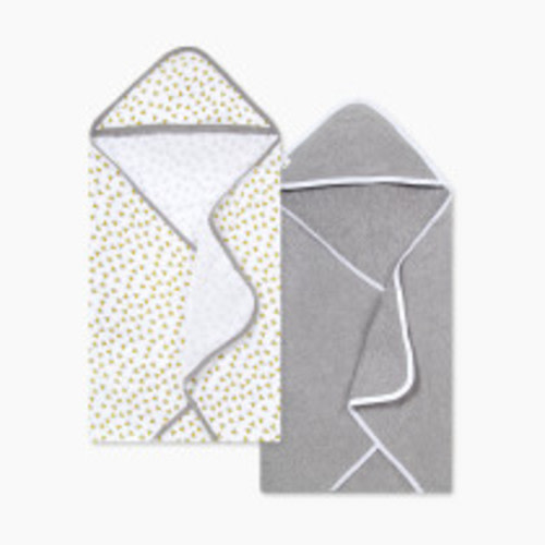 Burt's Bees Baby Organic Single-Ply Hooded Towel (2 Pack) - Cloud Honey Bee