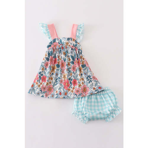 Garden blossom print girl bloomer set – HoneyBean