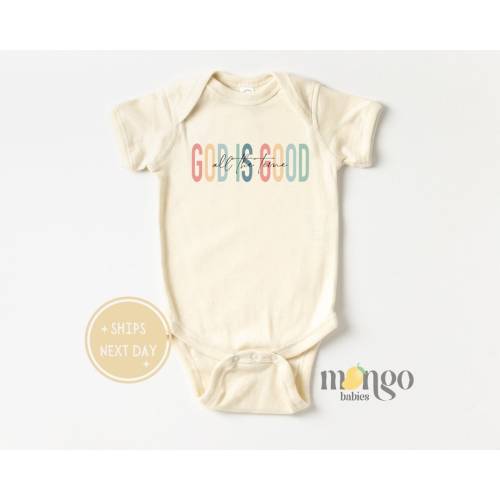God is Good All The Time Baby Onesies® Brand Cute Religious Baby Outfit for Baptism Baby Shower Gift for Newborn I Love Jesus Baby Gift 1457