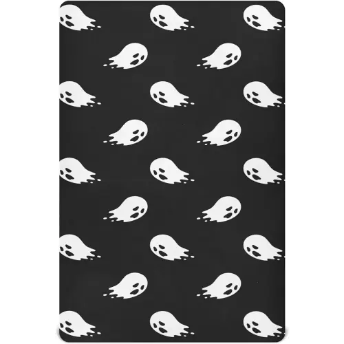 Halloween Ghost Crib Sheets Soft Breathable Fitted Baby Crib Sheets Mattress Cover for Girl Boys, 52" x 28" x 9"