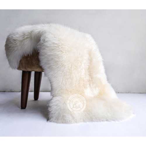 Real Sheepskin Rug, Natural White - Thick Hair