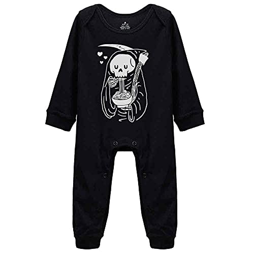 Snagminio Skull Love Food Baby Long Sleeve Playsuit Newborn Bodysuit Outfit Clothes