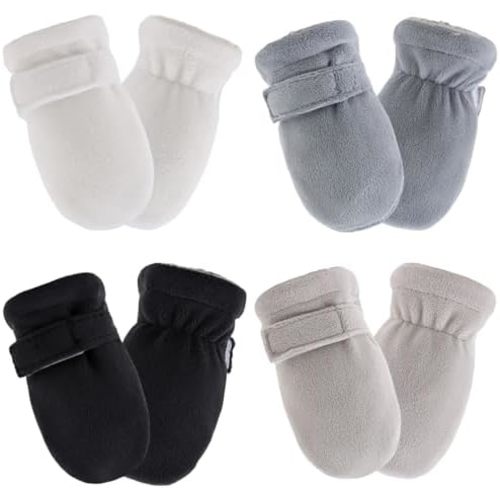 Zsedrut No Scratch Baby Mittens Toddler Infant Fleece Lined Gloves Winter Warm Mitten for Baby Boys Girls