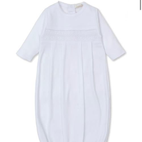 Hand Smocked CLB Charmed White Sack Gown