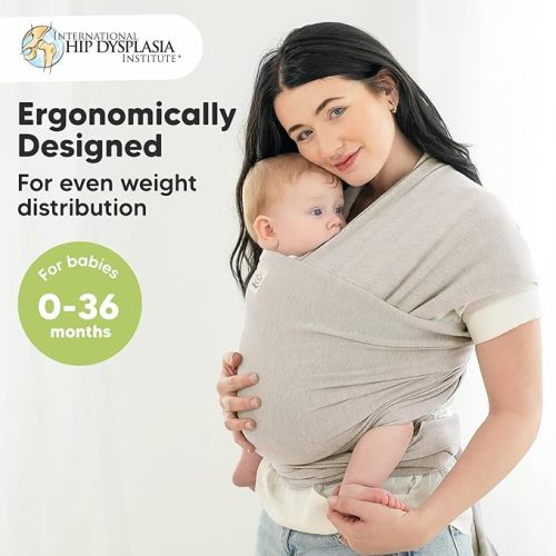 KeaBabies Baby Wrap Carrier - All in 1 Original Breathable Baby Sling, Lightweight,Hands Free Baby Carrier Sling, Baby Carrier Wrap, Baby Carriers for Newborn, Infant, Baby Wraps Carrier (Stone Gray) - One Size (Pack of 1)