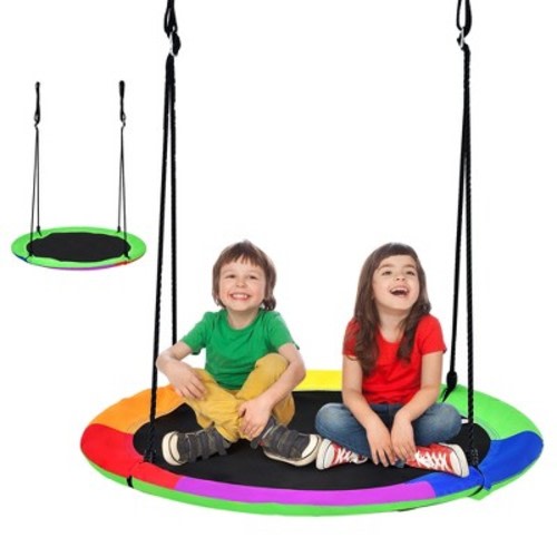 Costway 40'' Flying Saucer Tree Swing For Kids Round Tree Swing For Outdoor