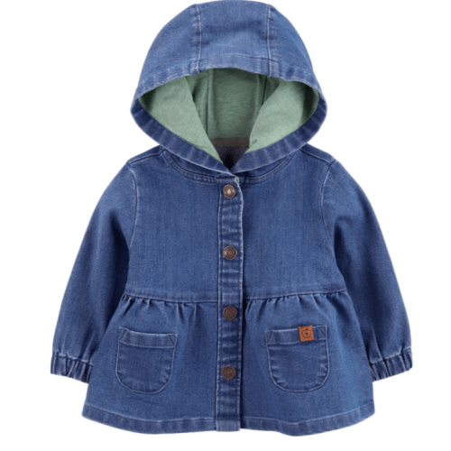 Baby Denim Snap-Up Hooded Jacket