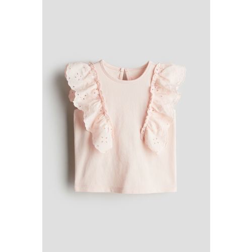 Ruffle-trimmed Cotton Top