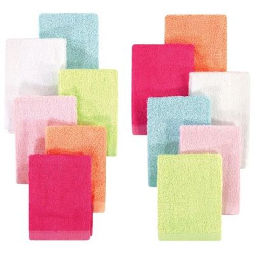 Hudson Baby Infant Girl Rayon from Bamboo Woven Washcloths 12pk, Tropical