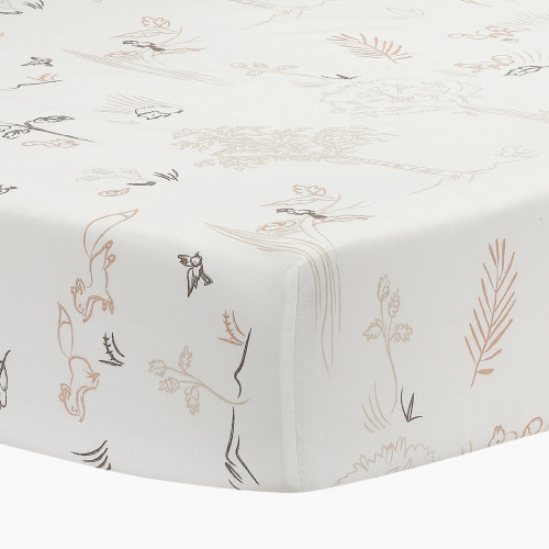 Lambs & Ivy Cotton Fitted Crib Sheet - Treetop Fox