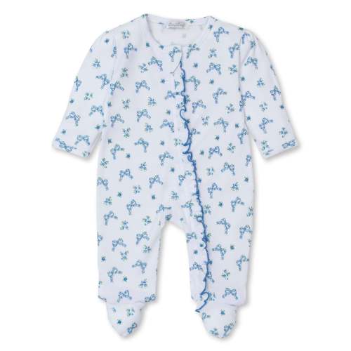 Kissy Kissy Blooming Bows Blue Zipper Footie