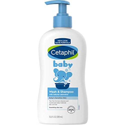 Cetaphil Baby Wash & Shampoo with Organic Calendula ,Tear Free , Paraben, Colorant and Mineral Oil Free , 13.5 Fl. Oz
