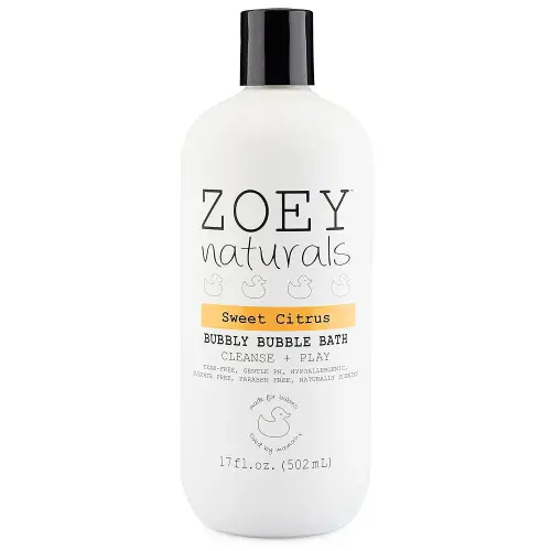 Zoey Naturals - Sweet Citrus Bubble Bath for Kids & Babies - Organic Tear-Free, Non-Toxic Toddler Soap with Moisturizing Aloe & Avocado Oil - Long Lasting Bubbles - Made in USA, 17 oz