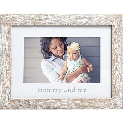 Pearhead Mommy and Me Rustic Keepsake Picture Frame, New Mom and Expecting Mom Accessory, Gender-Neutral Nursery Décor, Distressed Photo Frame, 1 Count (Pack of 1)