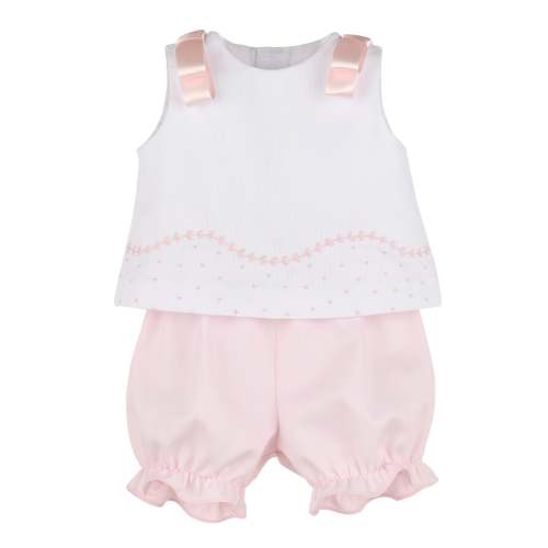 Party Dots Pink Satin Bows Bloomer Set
