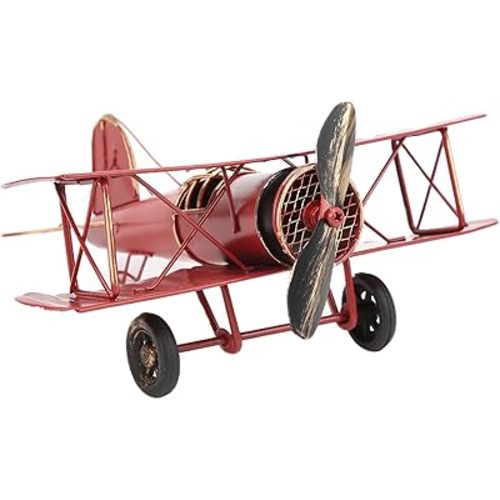 Vintage Airplane Decor, Metal Airplane Decorations, Metal Iron Biplane Plane Aircraft Handicraft for Hanging in Home Or Office Environments, Etc